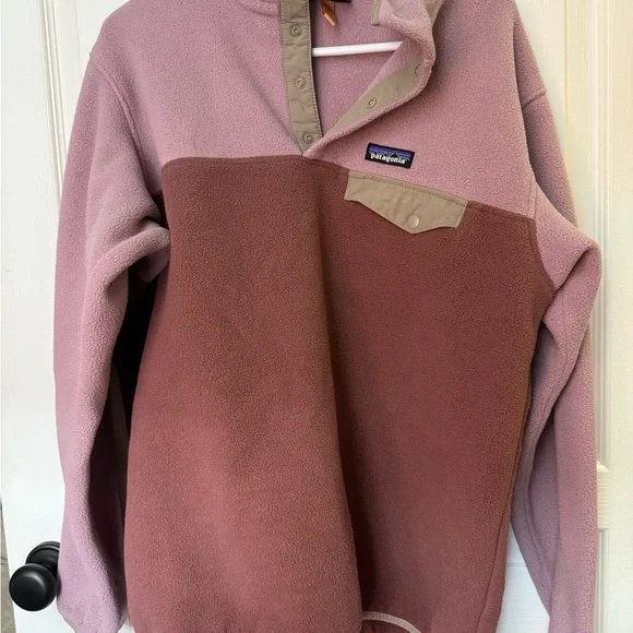 Patagonia Pink and Brown Fleece Pullover - Picture 3 of 5